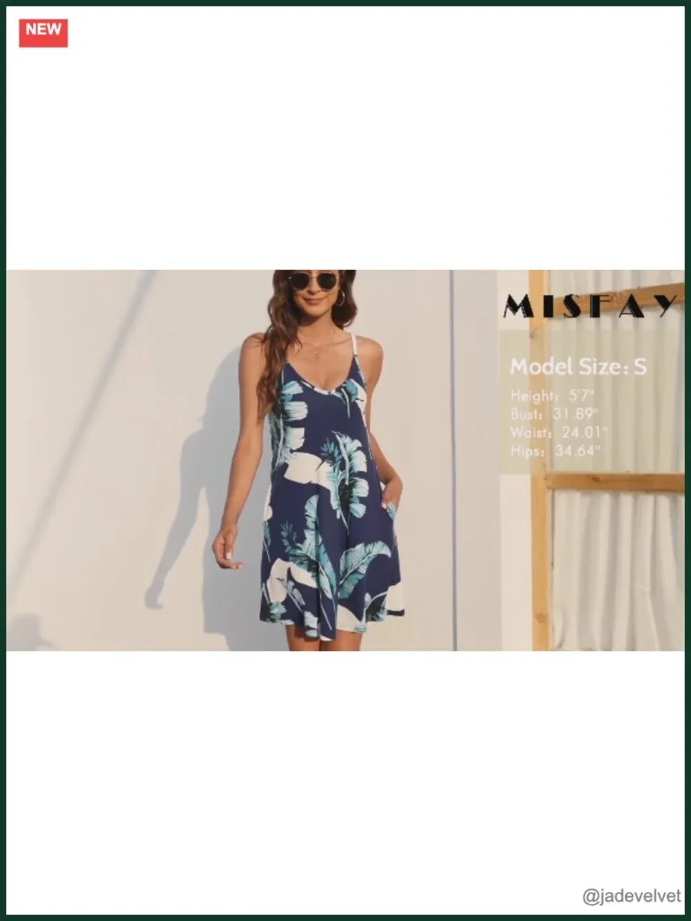 Women's Summer Spaghetti Strap Casual Beach Cover Up Dress with Pockets